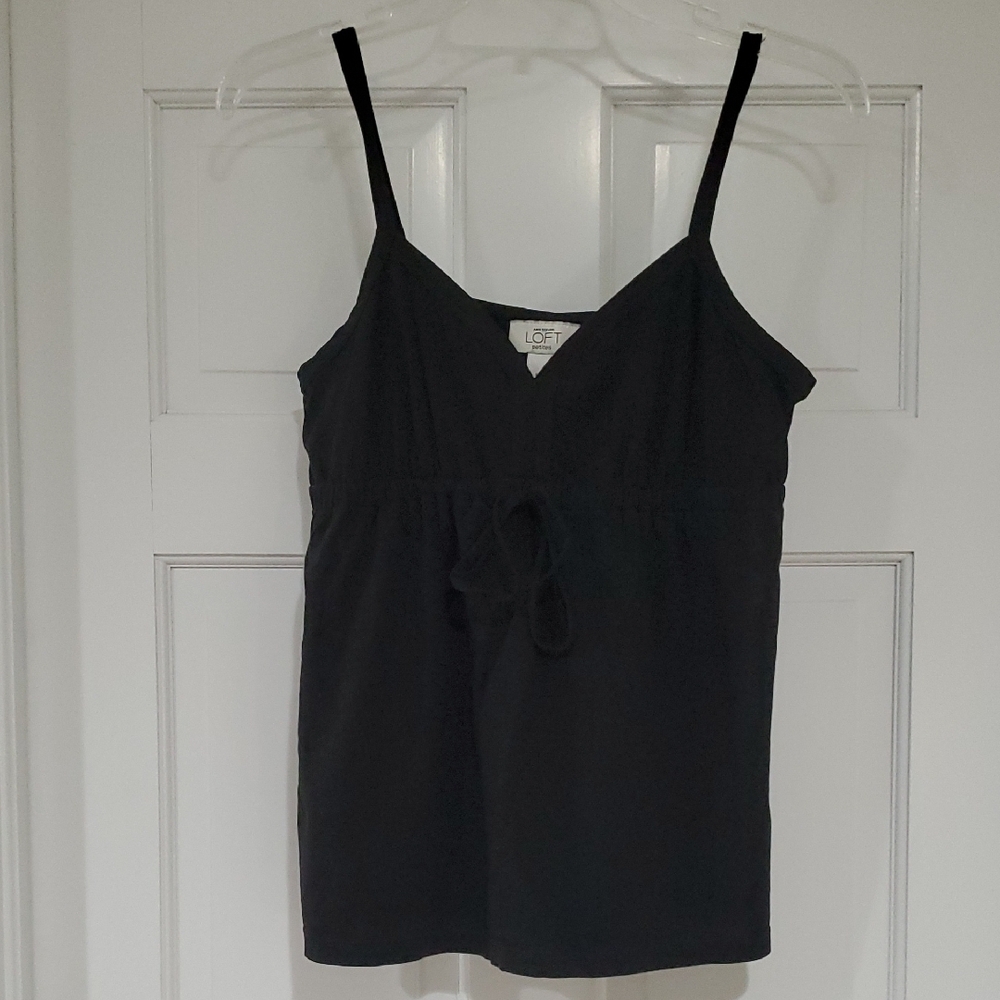 Ann Taylor Loft Medium Petite Black Tank top